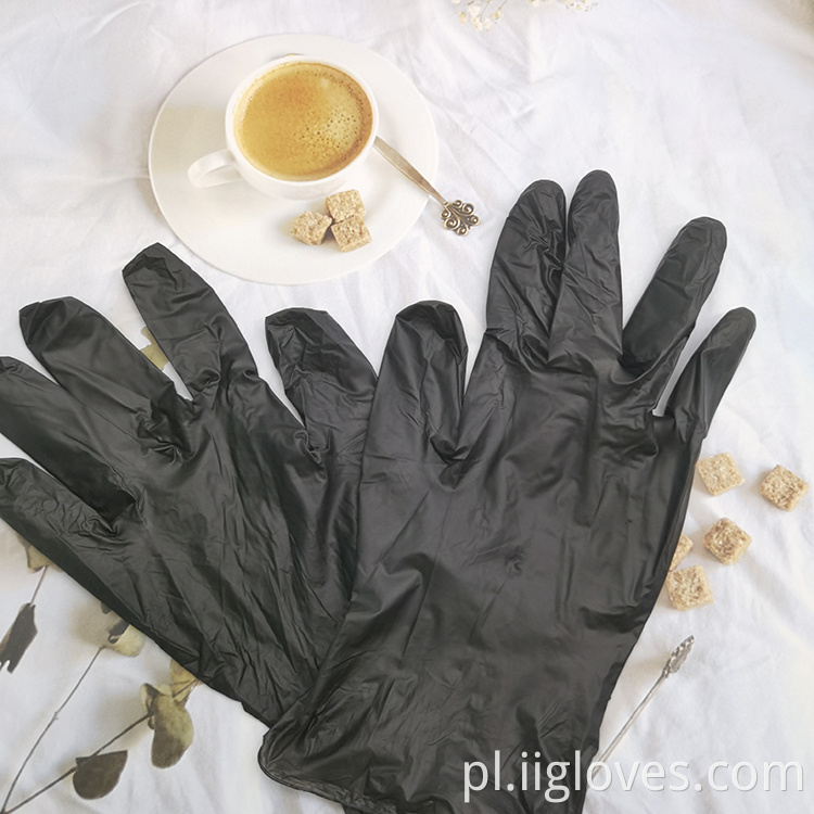 100pcs na pudełko syntetyczna sprzedaż luzem tatuaż proszek wolny elastyczne czarne winylowe mieszanki nitrylowe producent rękawiczek